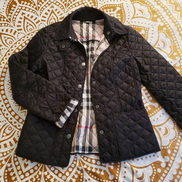 poshmark burberry quilted jacket